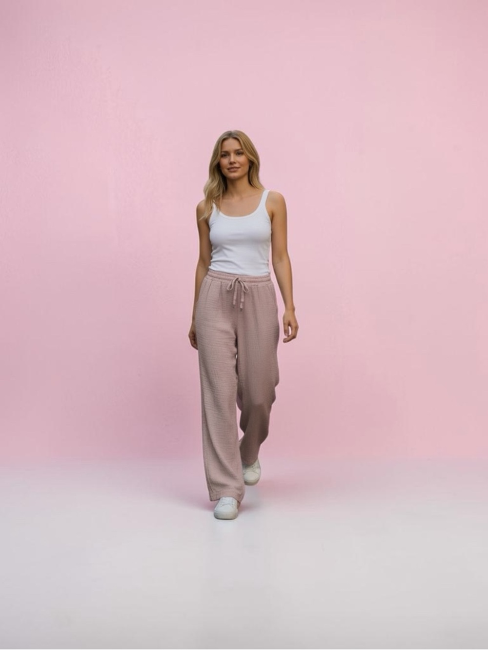 Kendall & Kylie Mauve Crinkle Drawstring Pants